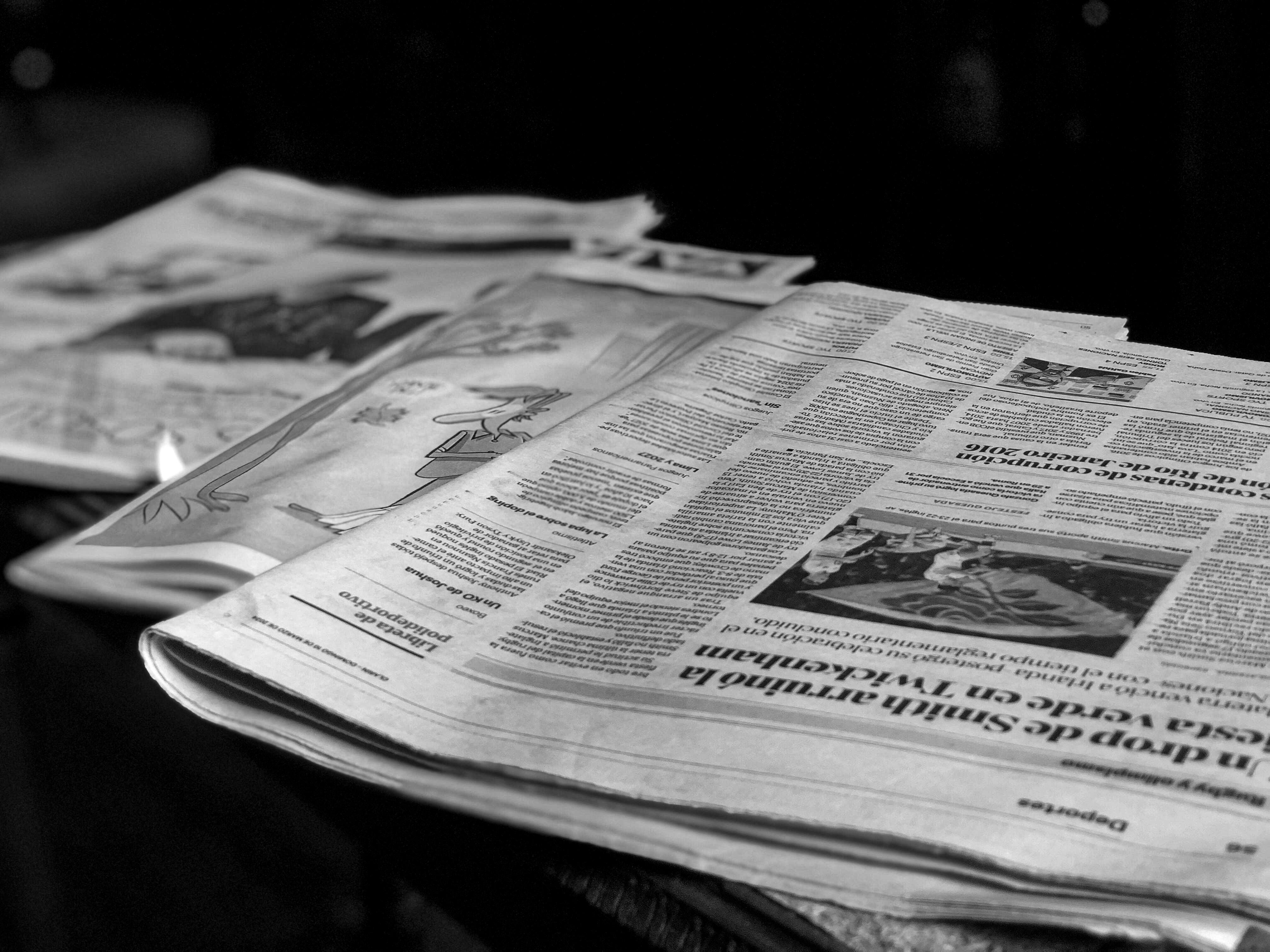 Newspaper on the desk